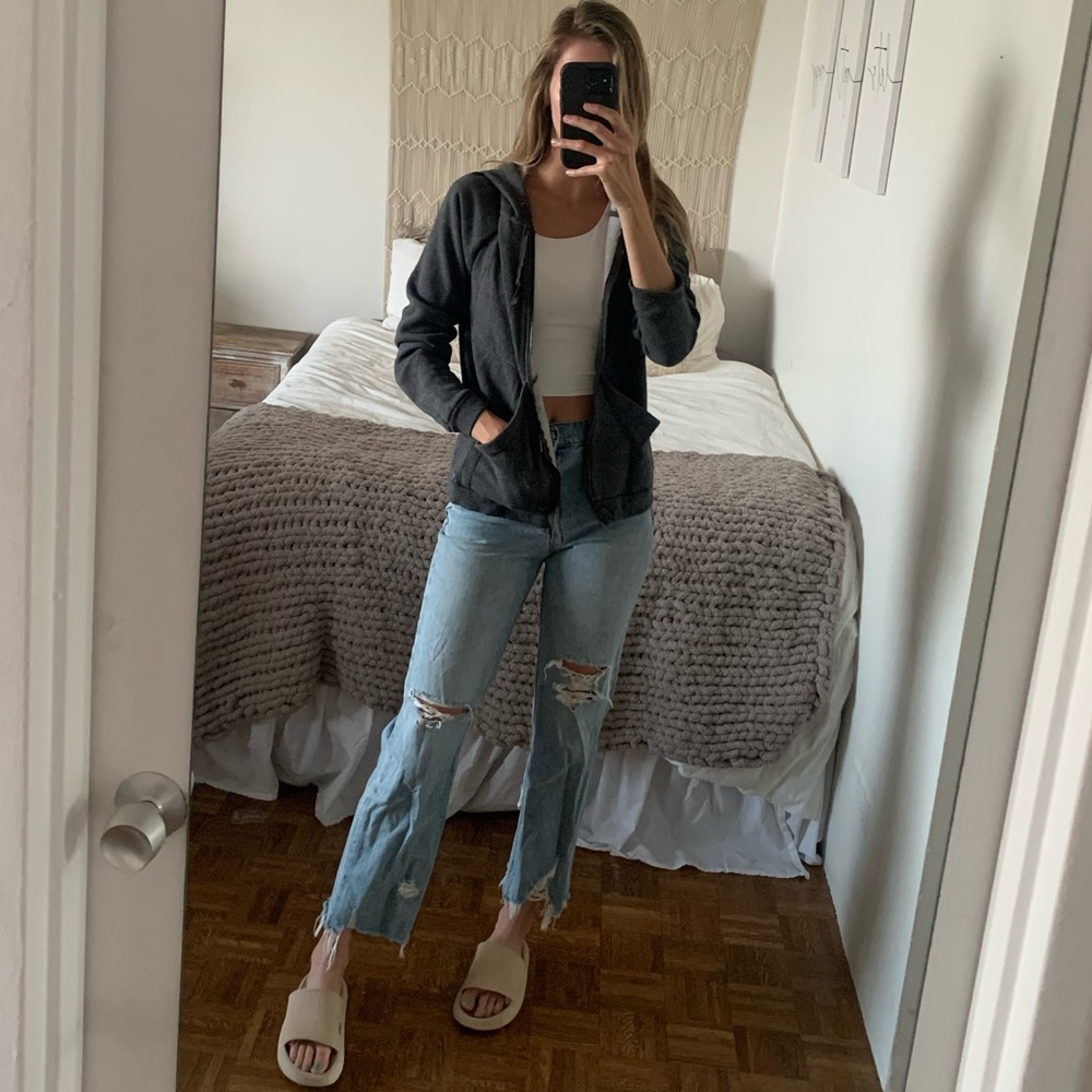 Fabletics Charcoal Zip Up Hoodie